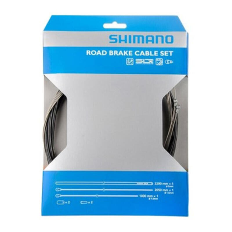 

Комплект тросов дорожного тормоза сплошной SHIMANO, черный / черный / серый