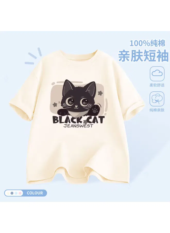 Футболка с коротким рукавом с принтом котенка Jeanswest, белый — фото 2