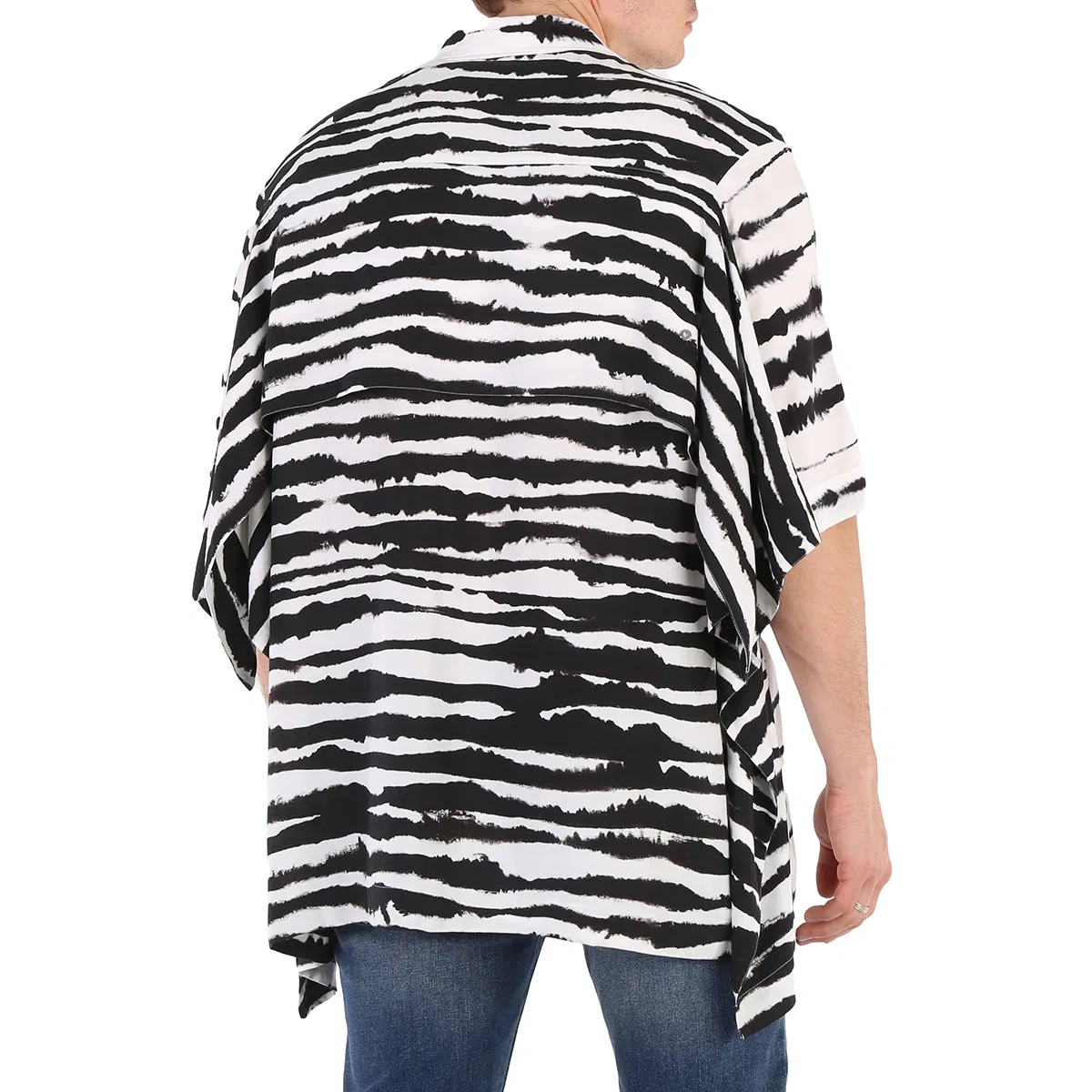 Рубашка с коротким рукавом Cape Detail Watercolour Print Burberry, Monochrome Ip Pttn — фото 4
