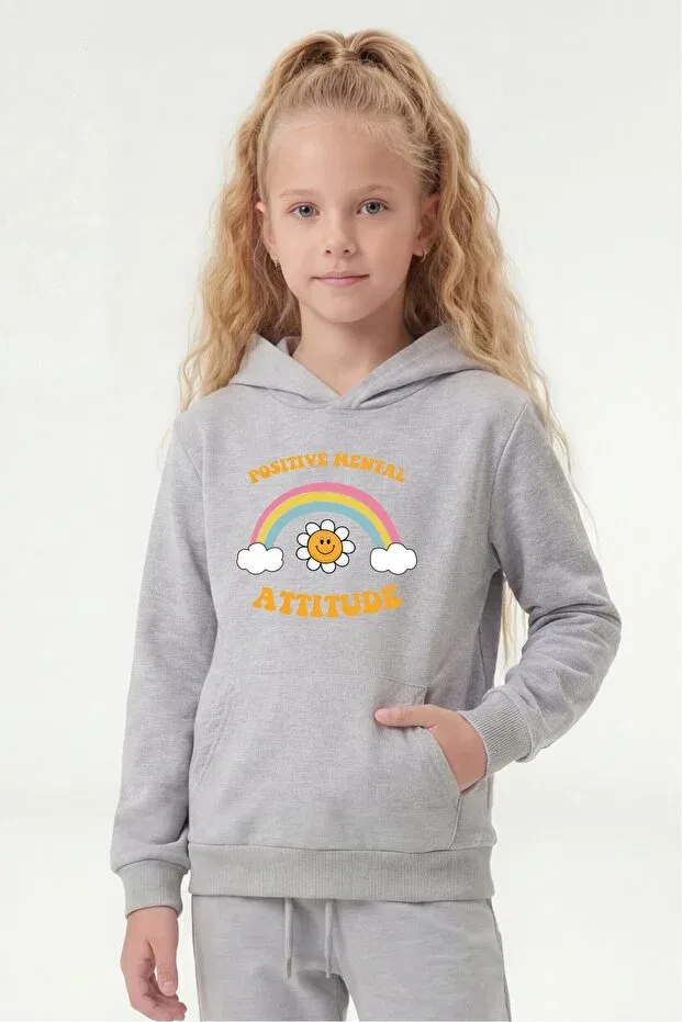 Детский комплект свитшотов для девочек с принтом Fyk Collection, Black-Grey-Navy Blue — фото 3