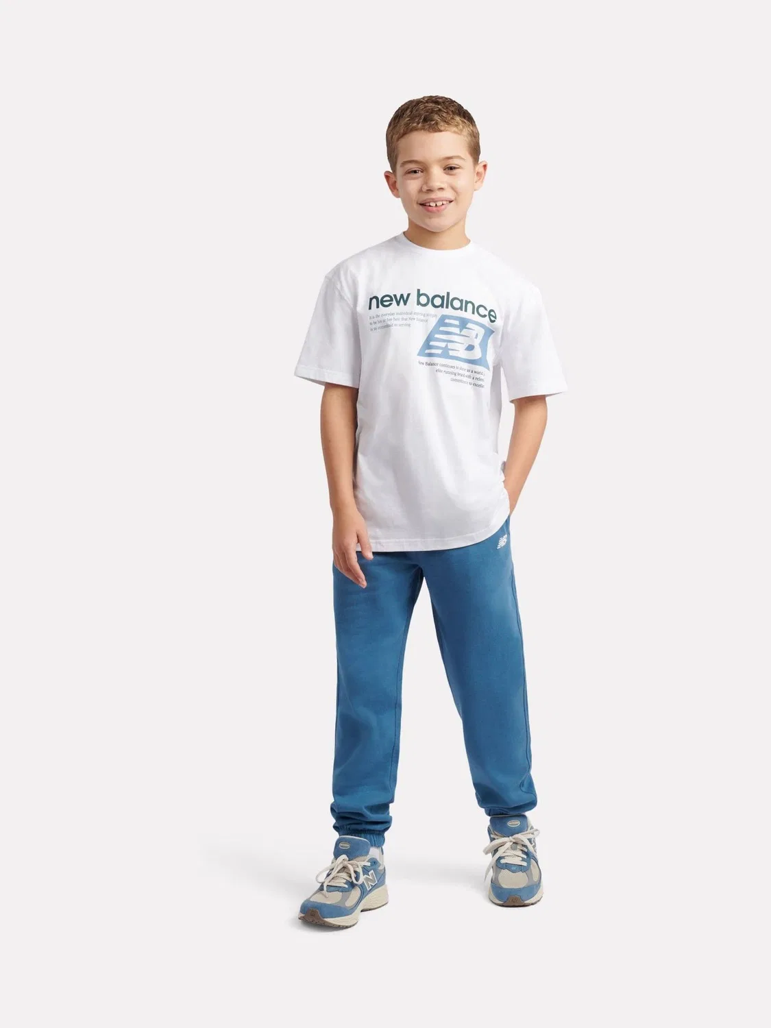 Джоггеры из французского терри New Balance, синие — фото 4