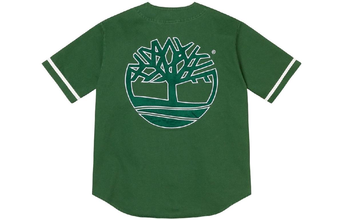 Футболка Supreme x Timberland Baseball Jersey, зеленый — фото 2