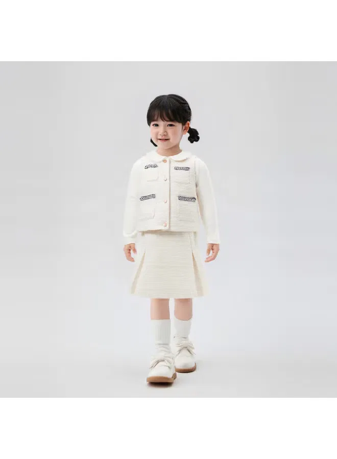 Комплект детский с длинным рукавом, из 3 предметов, Little Chanel Style, Balabala, бежевый — фото 2