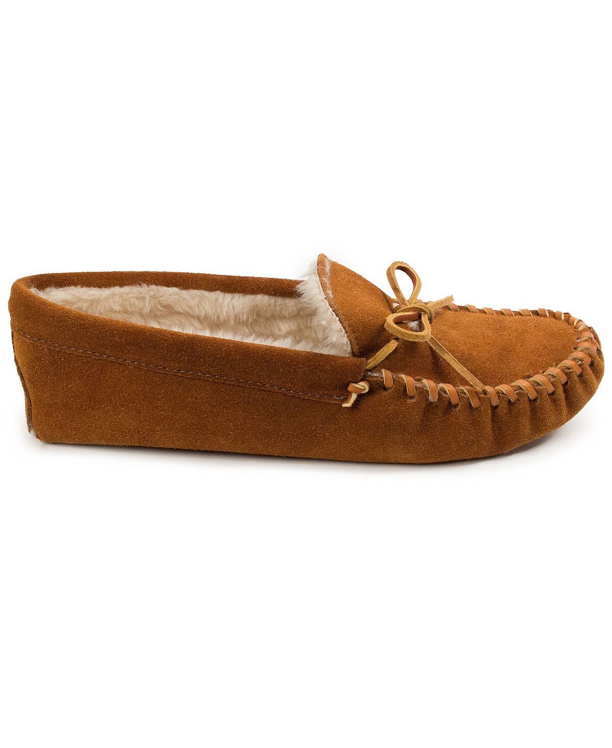 Мужские тапочки с мягкой подошвой на ворсовой подкладке Minnetonka, коричневый — фото 3