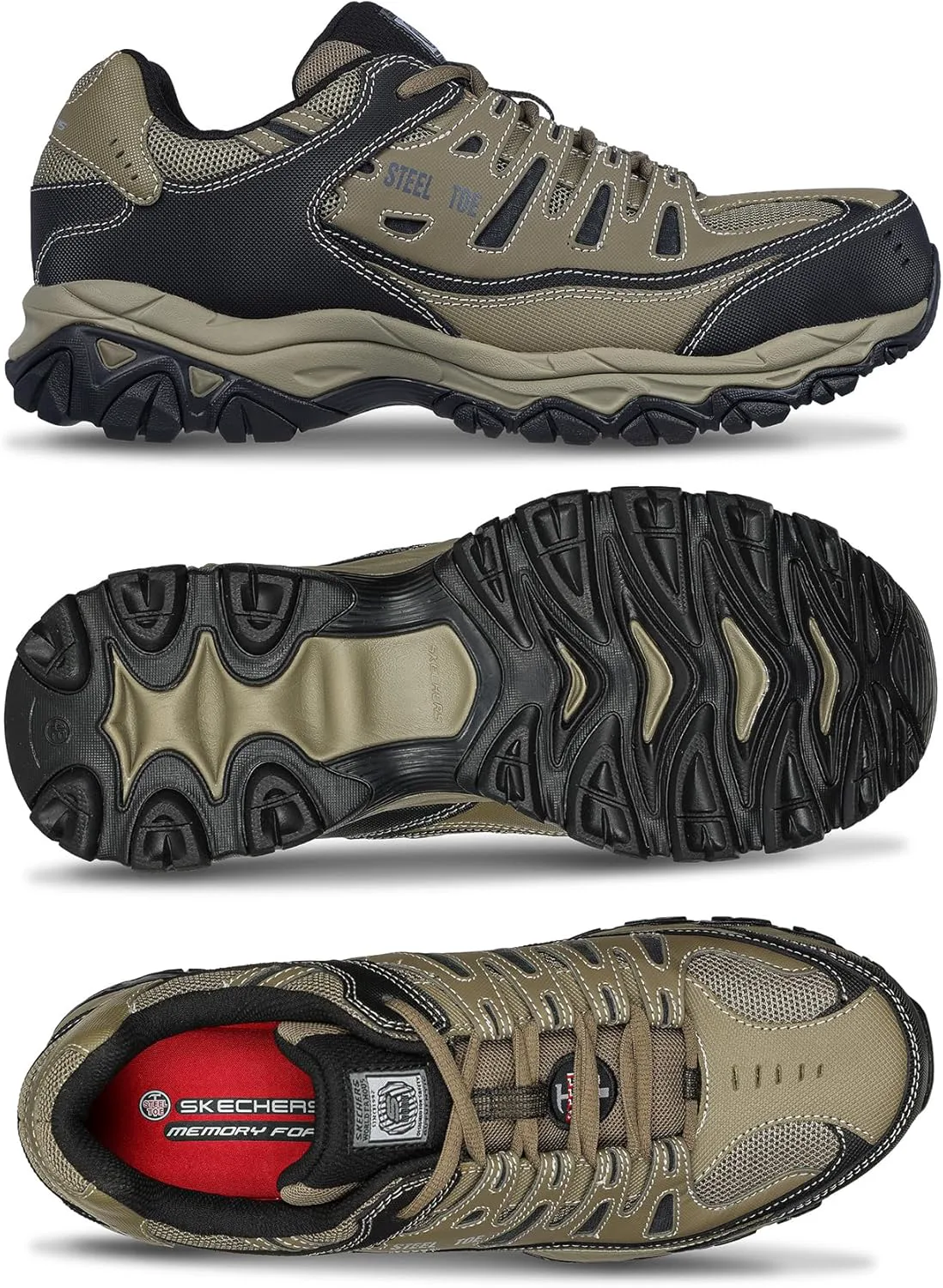 Мужские защитные туфли Skechers Cankton с стальным носком, черный — фото 2