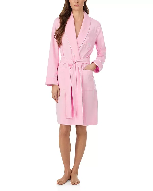 Женский халат с принтом Shawl collar robe Ralph Lauren, розовый