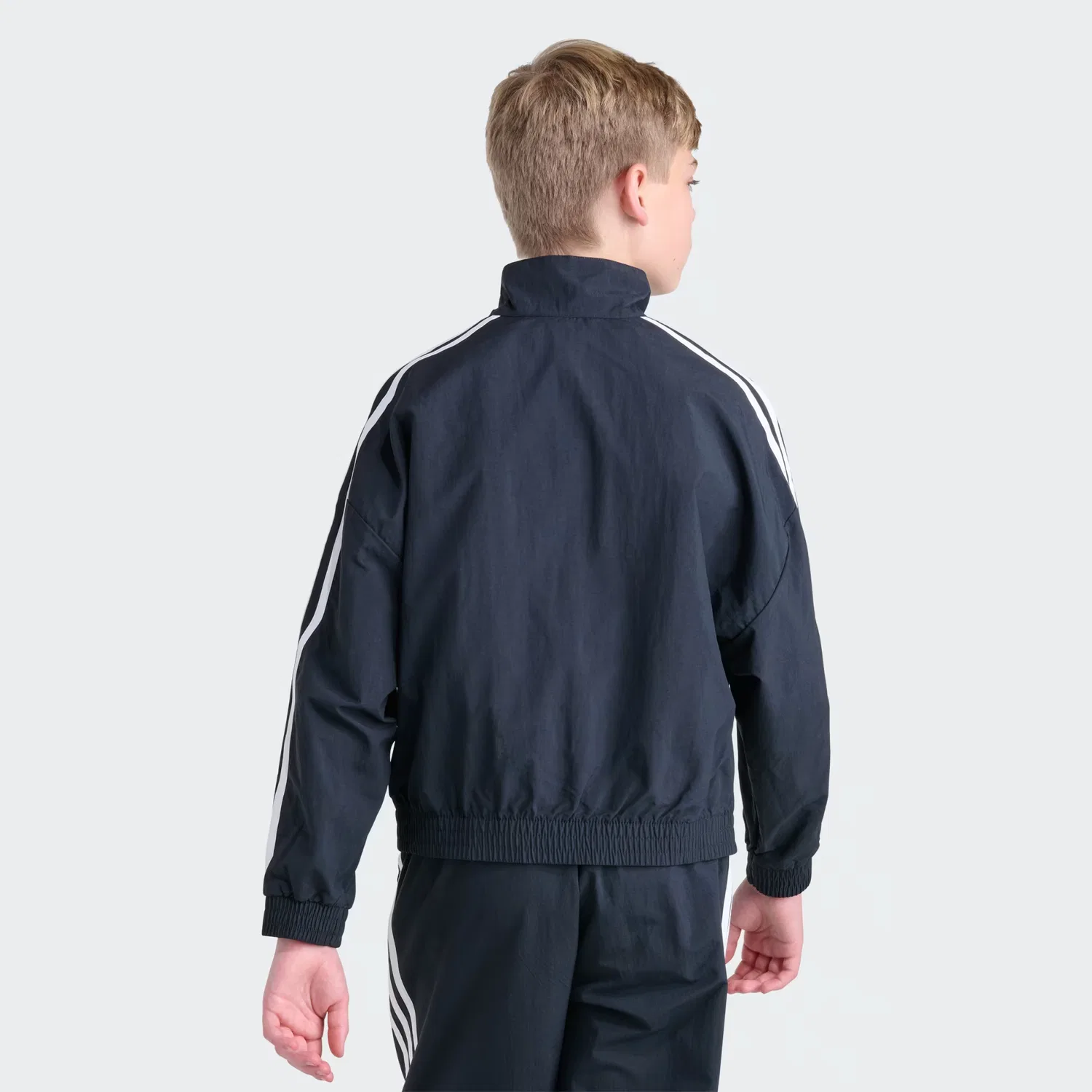 Детская куртка свободного кроя на молнии Originals Long Sleeve Full-Zip 3-Stripes Woven Jacket Adidas Originals, черный
