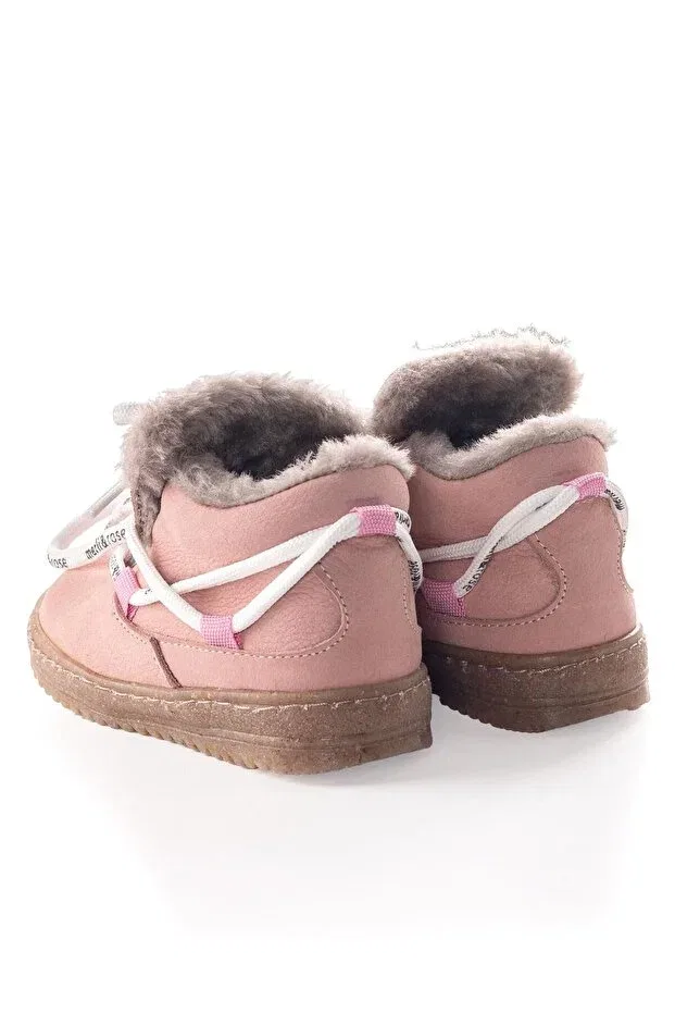 Детские ботинки для девочек на плоском ходу со шнуровкой Merli&Rose, Pink — фото 3