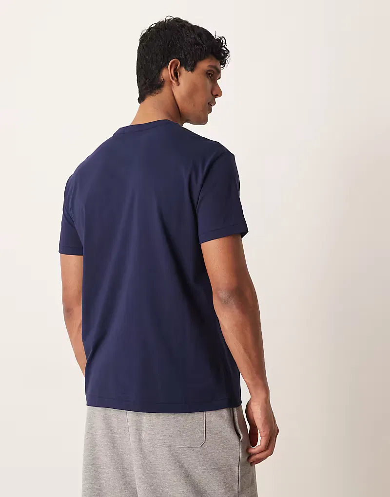 Футболка Polo Ralph Lauren Sport с принтом в виде флага на груди, классический крой, темно-синий цвет — фото 2