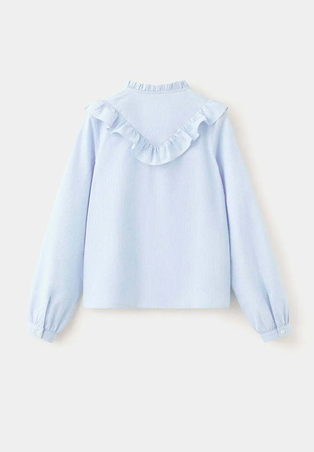 Детская блузка на пуговицах Mango Kids, Blue — фото 4