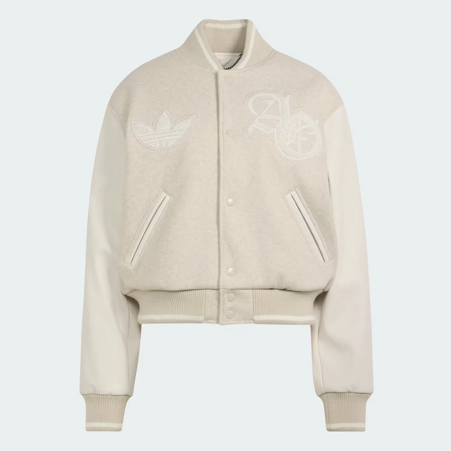 Женская куртка оверсайз Varsity Jacket Adidas Originals, Alumina/Chalk White — фото 4