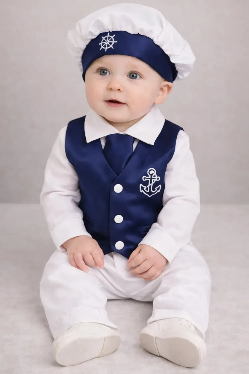 Костюм для крещения из 4 предметов Navy Vivaki, White