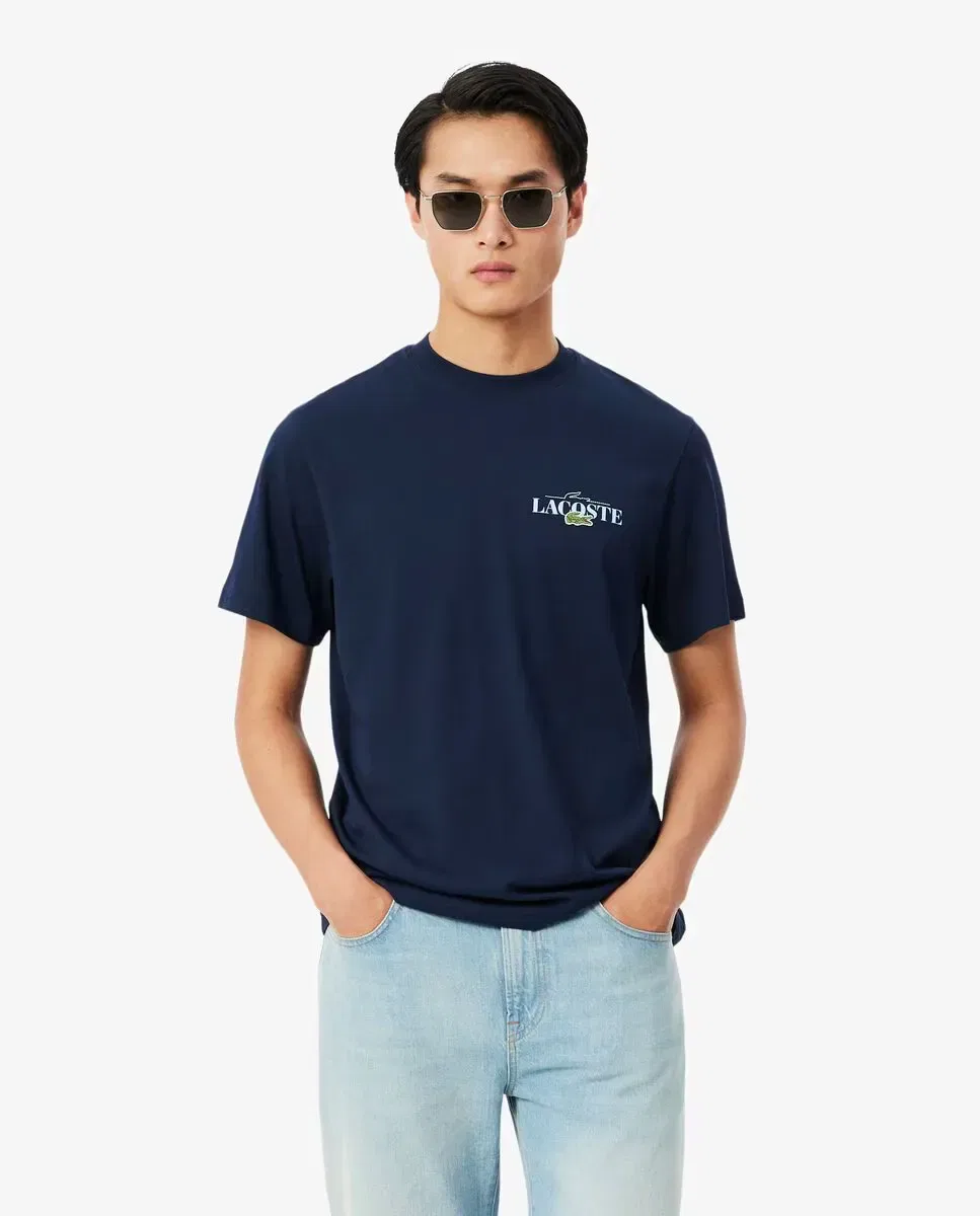 Футболка мужская Lacoste, с коротким рукавом, классический крой, Azul Marino