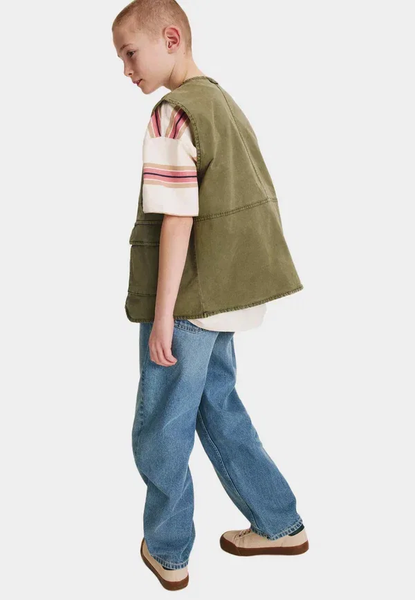 Жилет хлопковый Waistcoat Marks & Spencer, khaki, хаки — фото 2