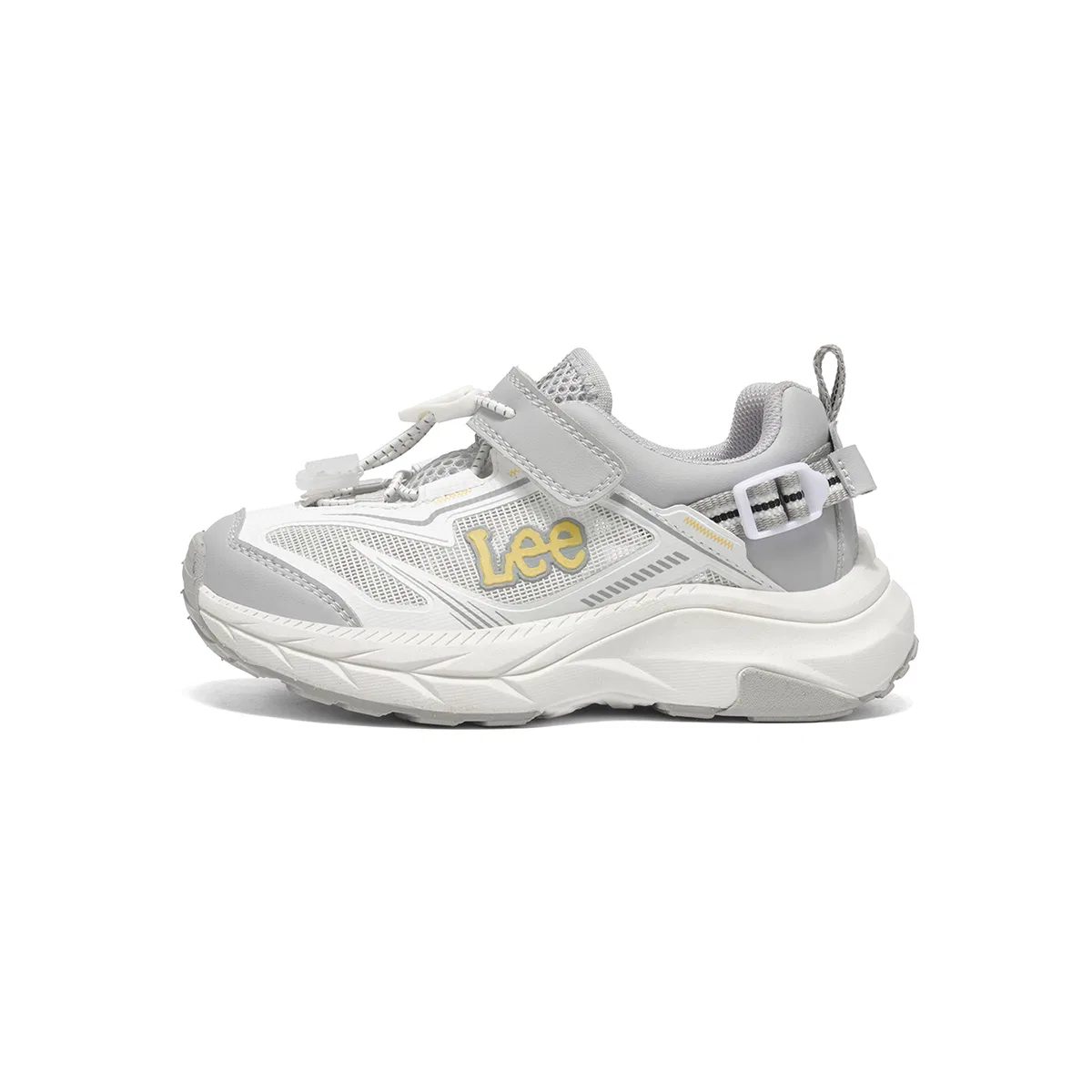 Детские кроссовки для бега из сетки и синтетической кожи Lee, Beige Gray
