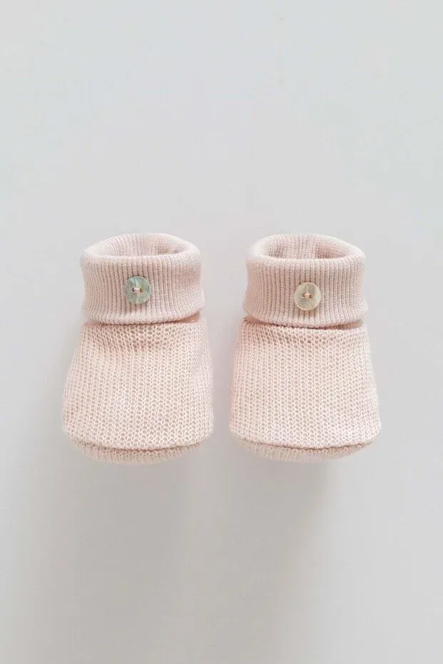 Детские пинетки для девочек вязаные Caramel, Pink