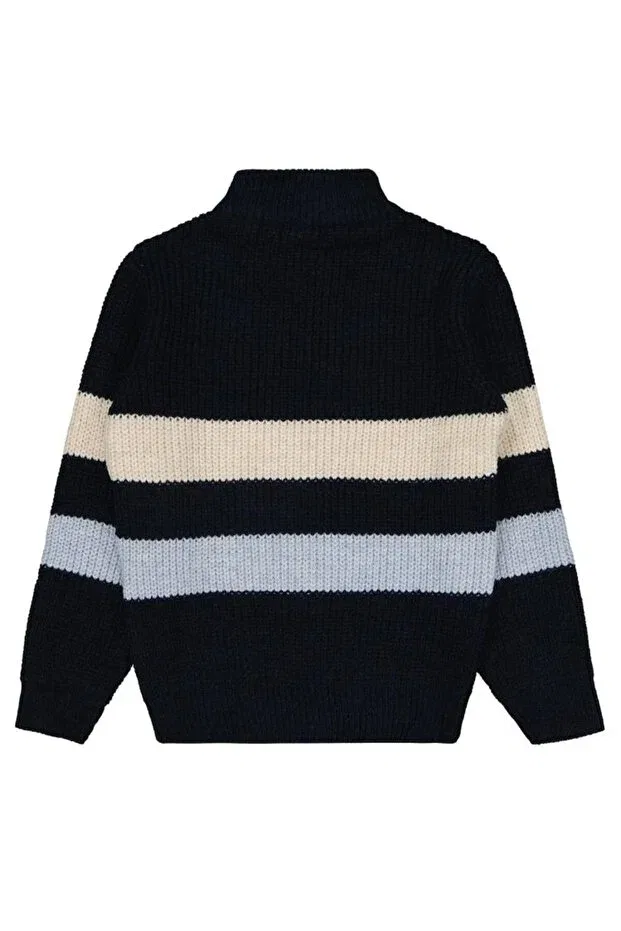 Детский кардиган с принтом C embroidered striped Civil Boys, Navy Blue — фото 2