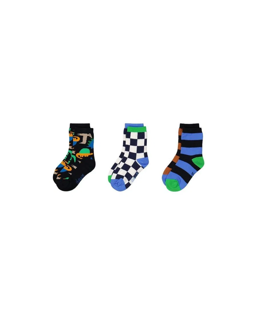 Детские носки с принтом, 3 пары, коллекция Boys Must-Haves Deux par Deux, Dark Blue