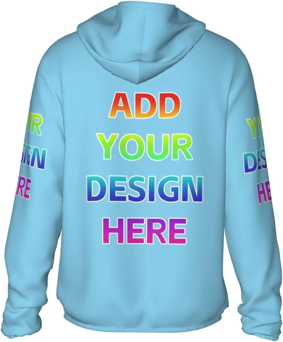 Женская и женская UV-защитная футболка с капюшоном Custom, Sky Blue — фото 4