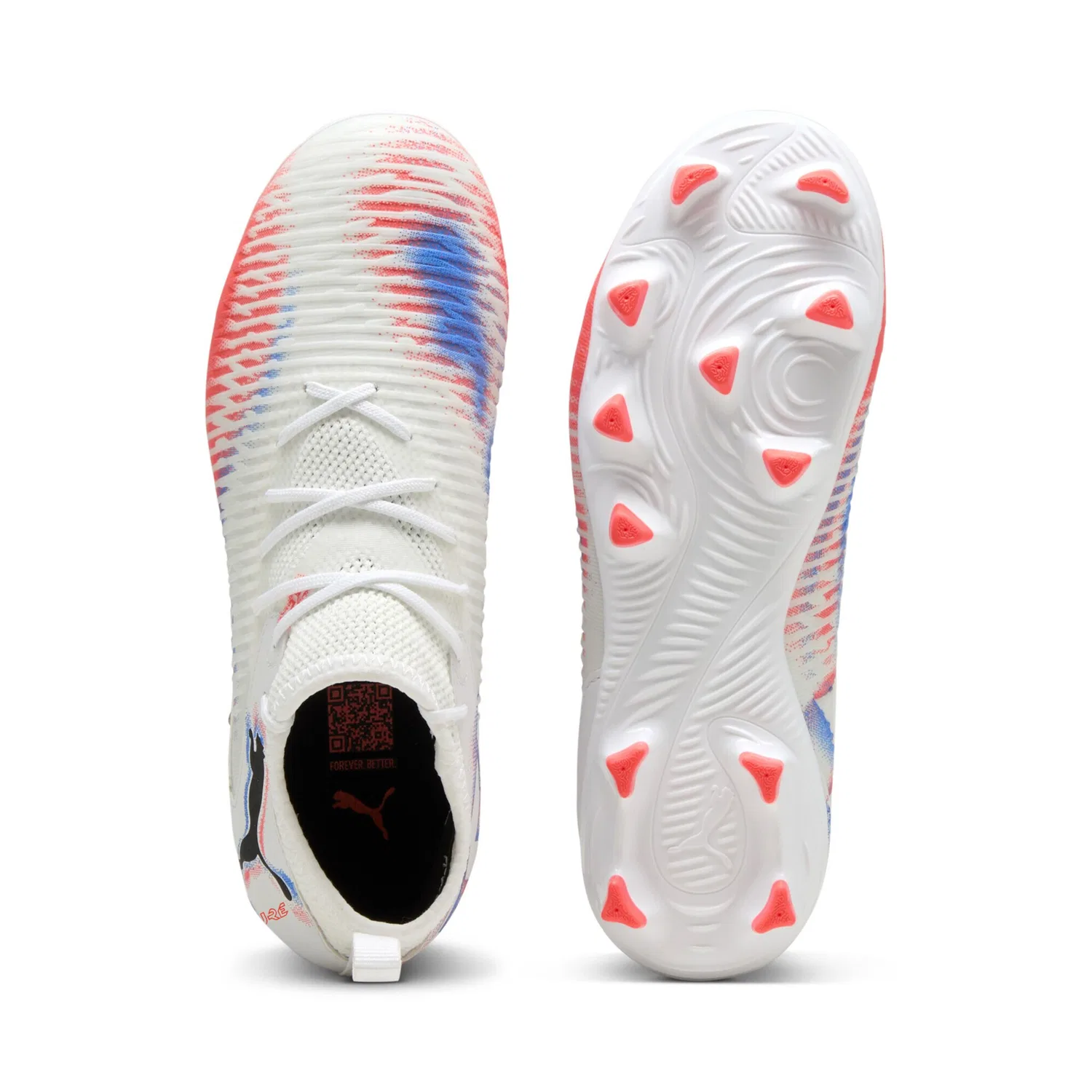 Детские футбольные кроссовки с текстурированными вставками FUTURE 8 MATCH PUMA, White Black Glowing Red — фото 4