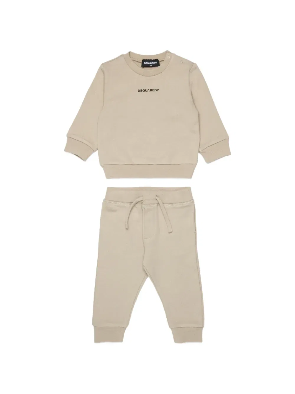 Хлопковый спортивный костюм с логотипом Dsquared2 Kids, бежевый