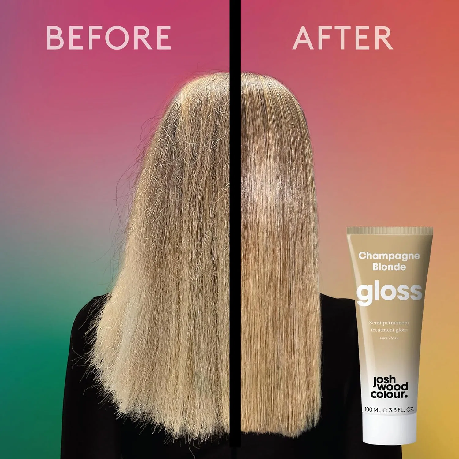 Полуперманентная маска-блеск для волос Josh Wood Champagne Blonde Josh Wood Colour, Gold — фото 2