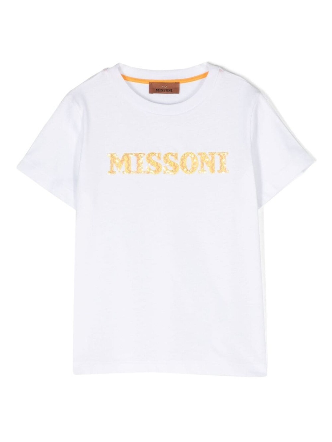 

Missoni Kids футболка с вышитым логотипом, белый