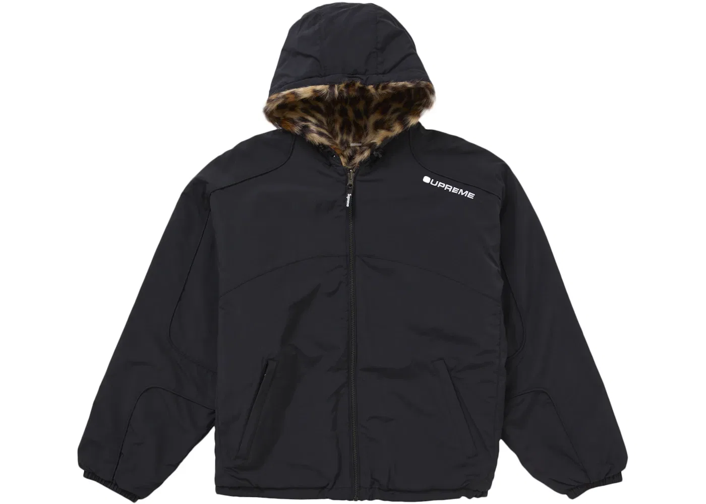 Мужская куртка с капюшоном из искусственного меха двусторонняя Supreme Jacket, Black