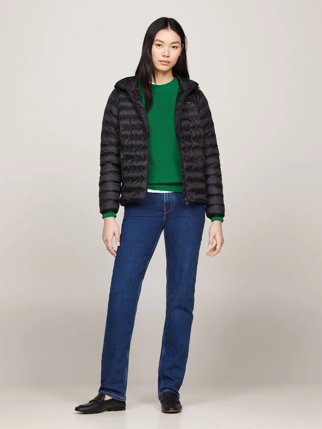 Куртка стеганая утепленная с капюшоном Tommy Hilfiger, Denim Black — фото 2
