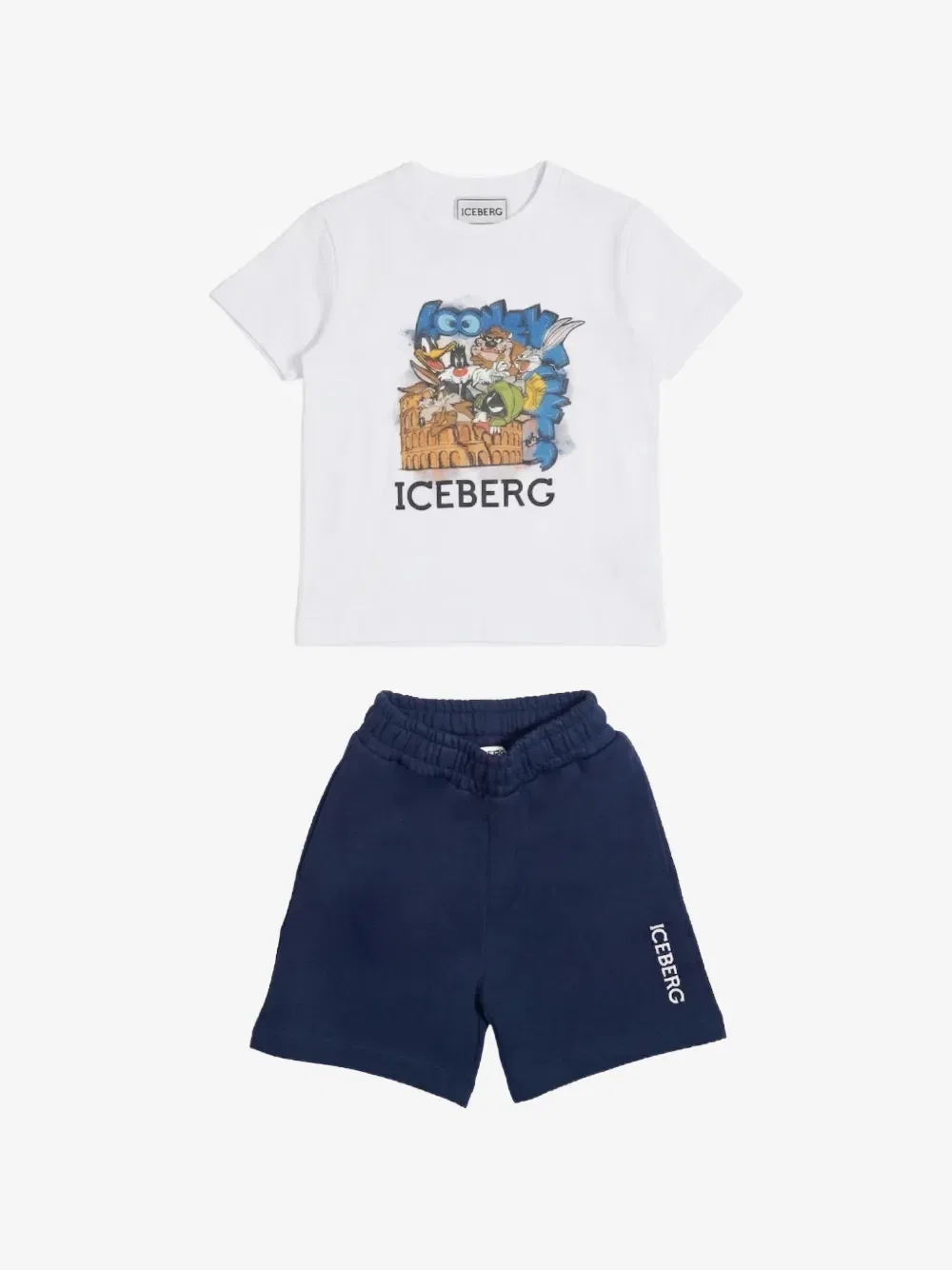 Комплект из футболки и шортов с принтом из коллаборации с Looney Tunes Iceberg Kids, белый