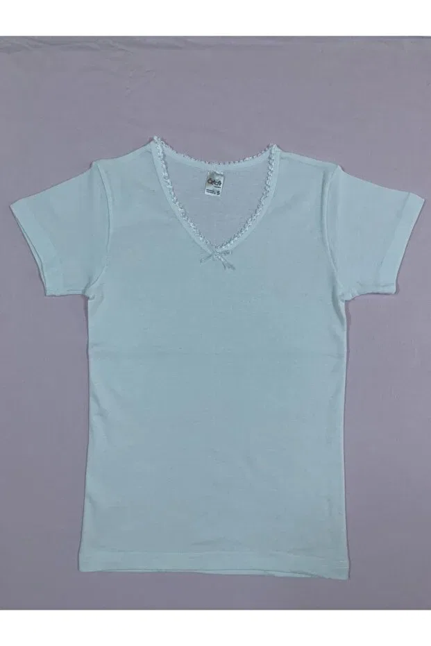 Детская майка для девочек с ребристой вязкой Öztaş Underwear, White — фото 3