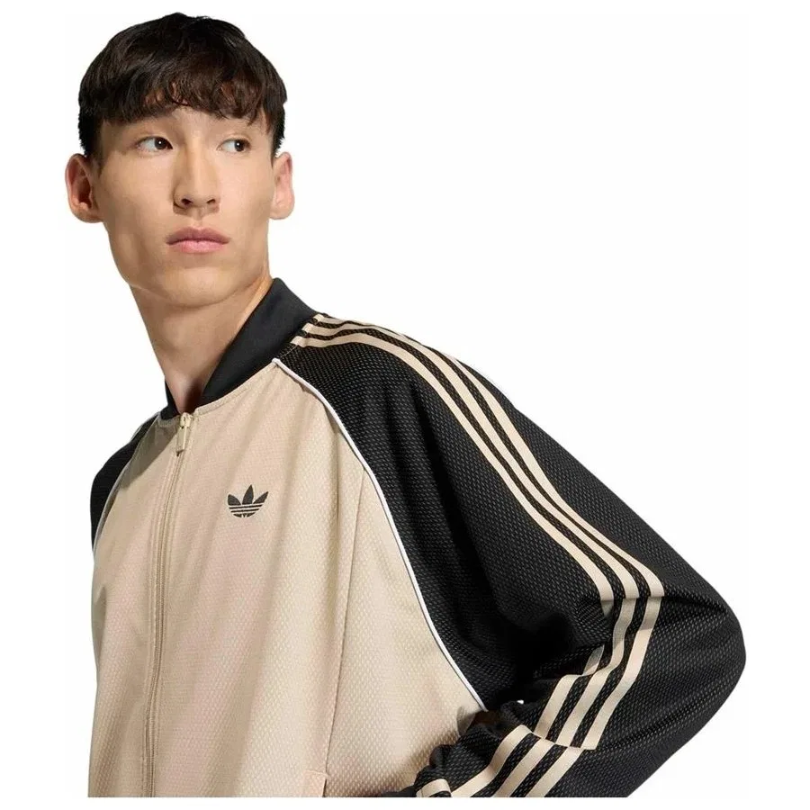 Мужской свитшот с воротником-стойкой Adidas SST TT KE0114, Бежевый — фото 4