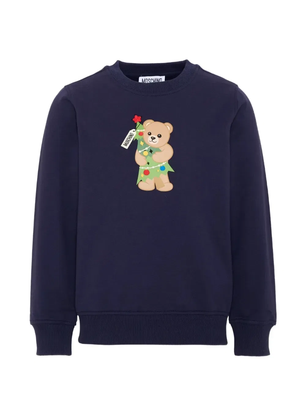 Свитшот с мишкой Тедди Moschino Kids, синий