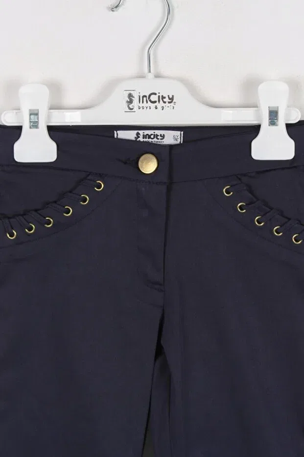 Детские шорты для девочек капри с принтом Incity, Navy Blue — фото 2