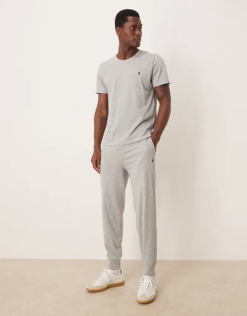 Спортивные брюки Polo Ralph Lauren Icon Logo из жидкого хлопка серого меланжевого