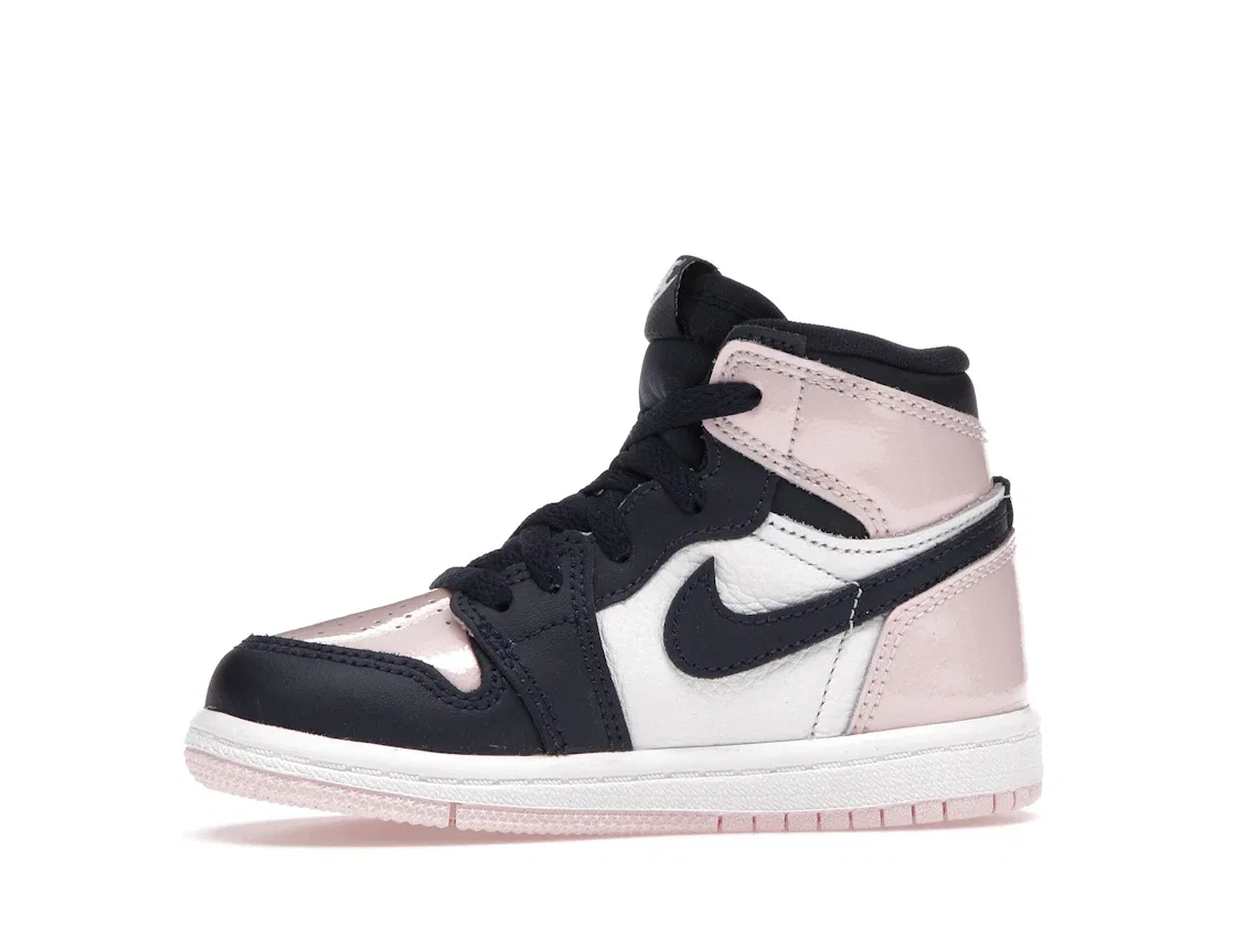 Детские кроссовки с высоким берцем Jordan 1 Retro High OG Atmosphere Jordan, Atmosphere/Obsidian-Laser Pink-White — фото 3