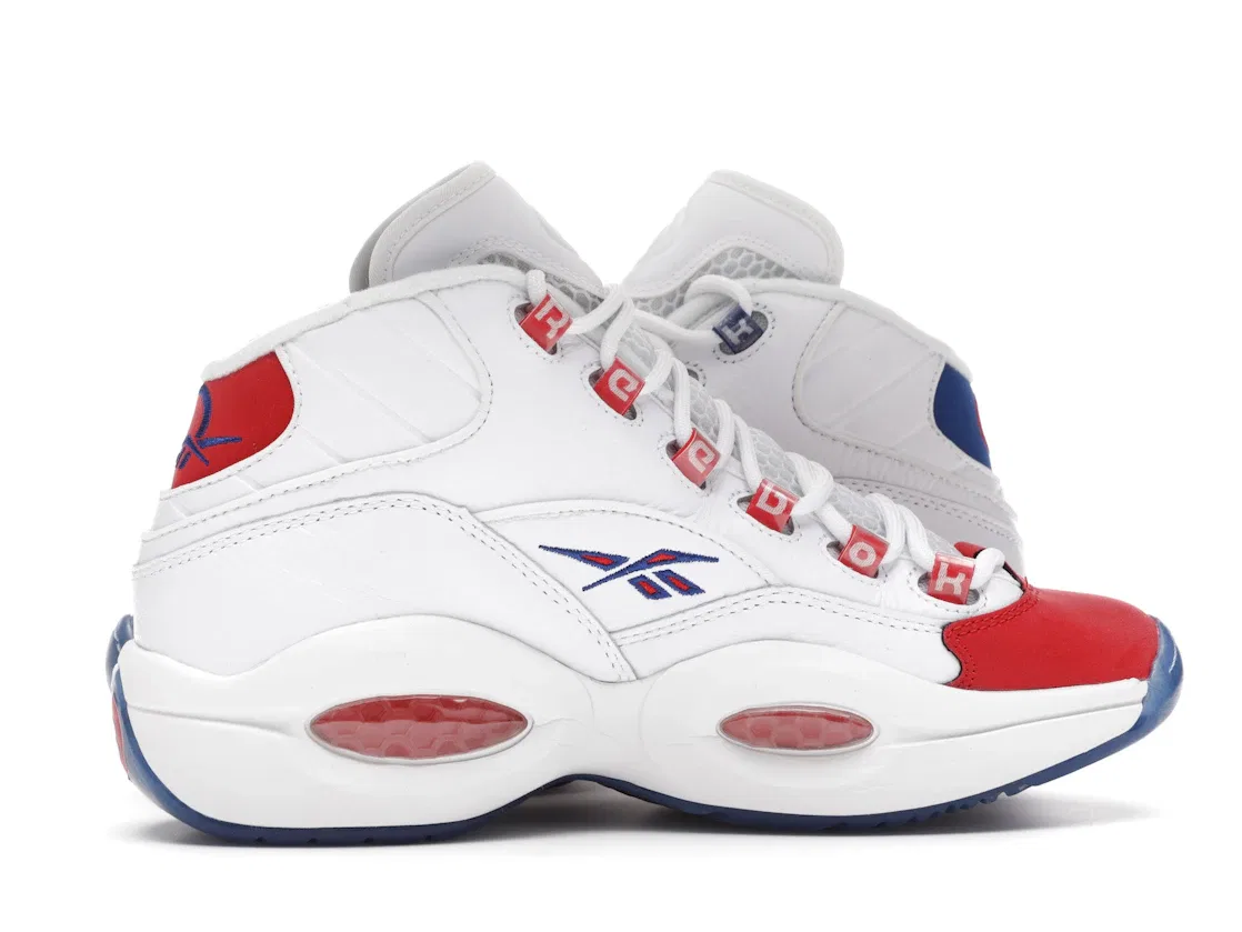 Детские кроссовки с высоким верхом Reebok Question Mid Double Cross (GS), White/Collegiate Royal-Primal Red — фото 3