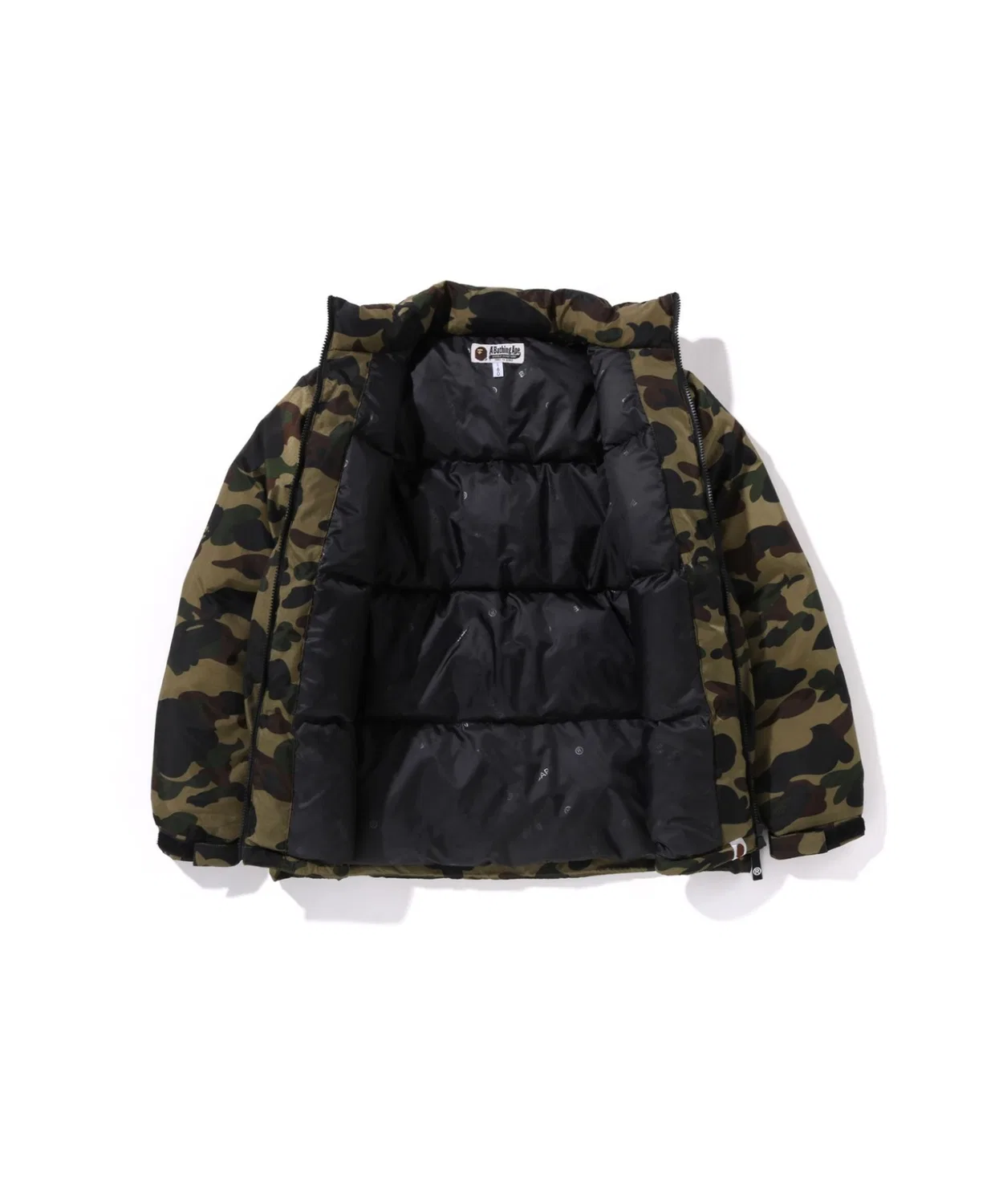 Детский пуховик с камуфляжным принтом 1ST CAMO A BATHING APE, Green — фото 4