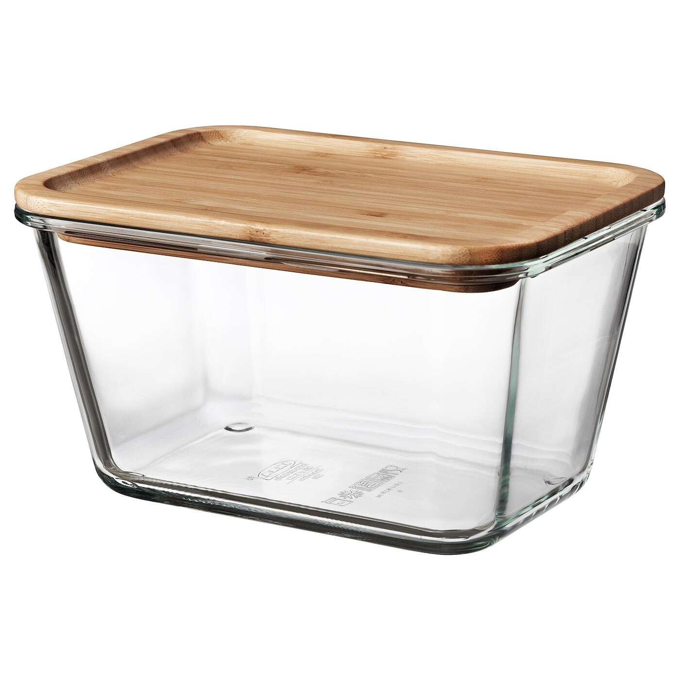 IKEA 365+ ИКЕА/365+ Контейнер для продуктов с крышкой, прямоугольн формы стекло/бамбук, 1.8 л IKEA