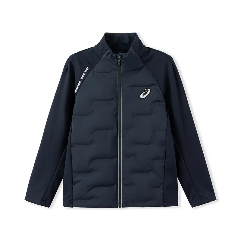 Детский пуховик с воротником-стойкой ветрозащитный Unisex Down Jackets ASICS, 81826 Navy Blue