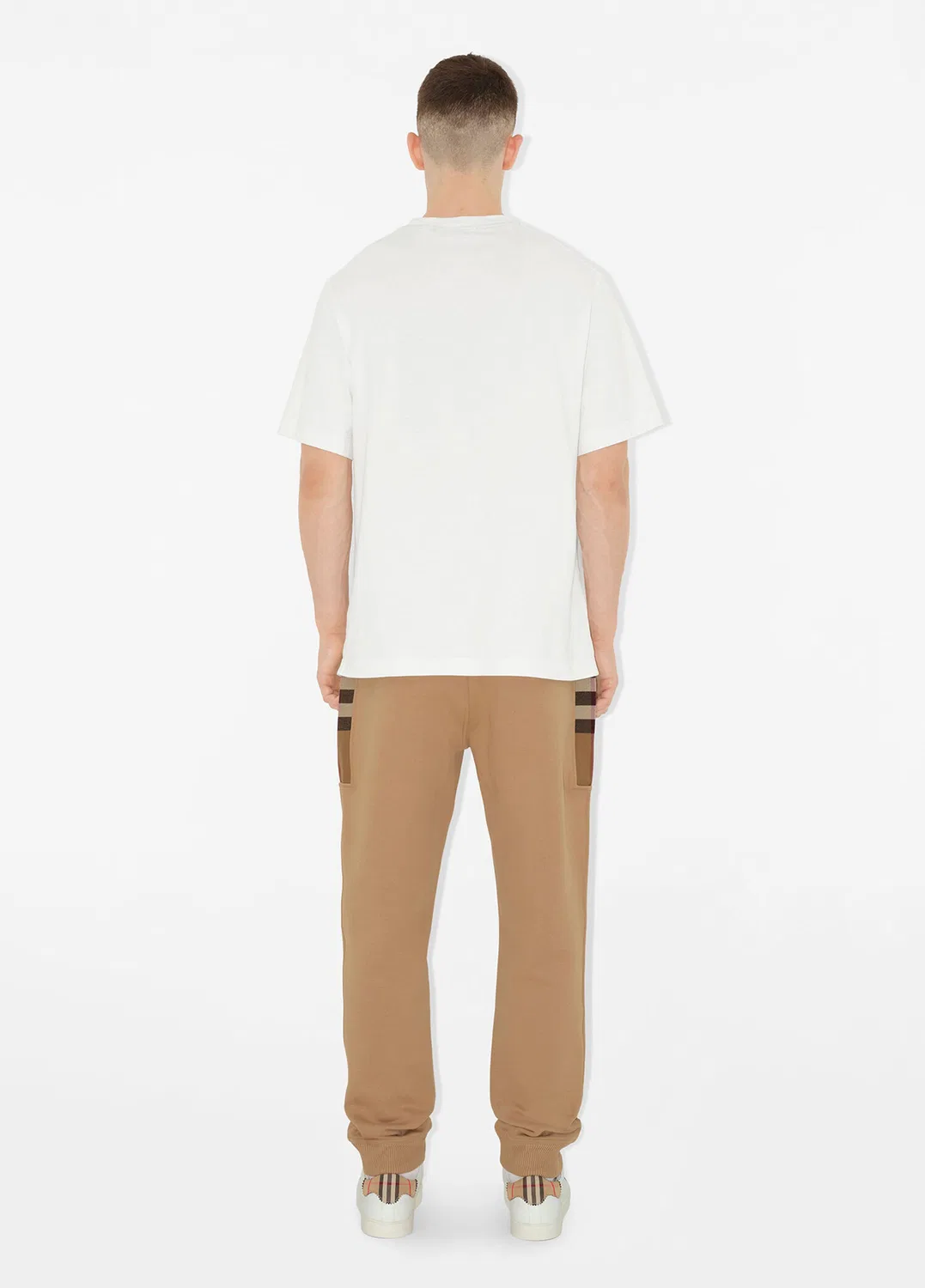 Брюки Burberry Check Panel, бежевый — фото 4