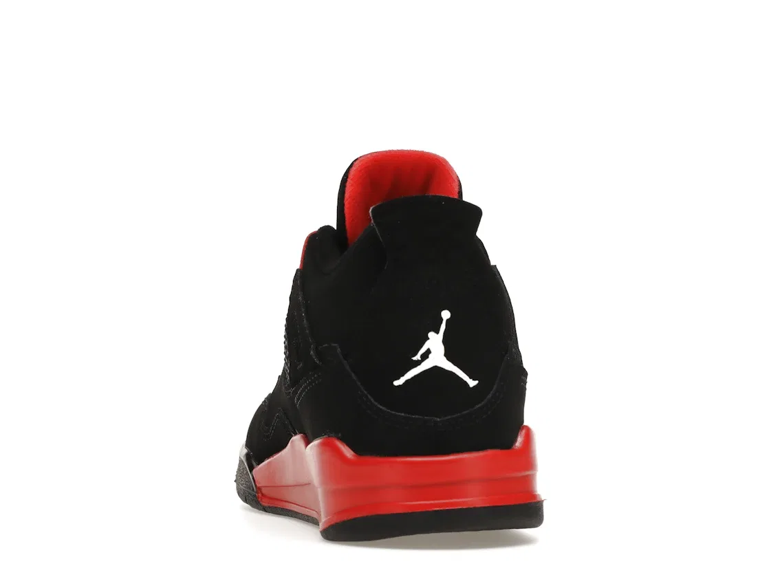 Детские кроссовки с замшевым верхом Jordan 4 Retro, Black/Multi-Color-Multi-Color-Crimson — фото 4