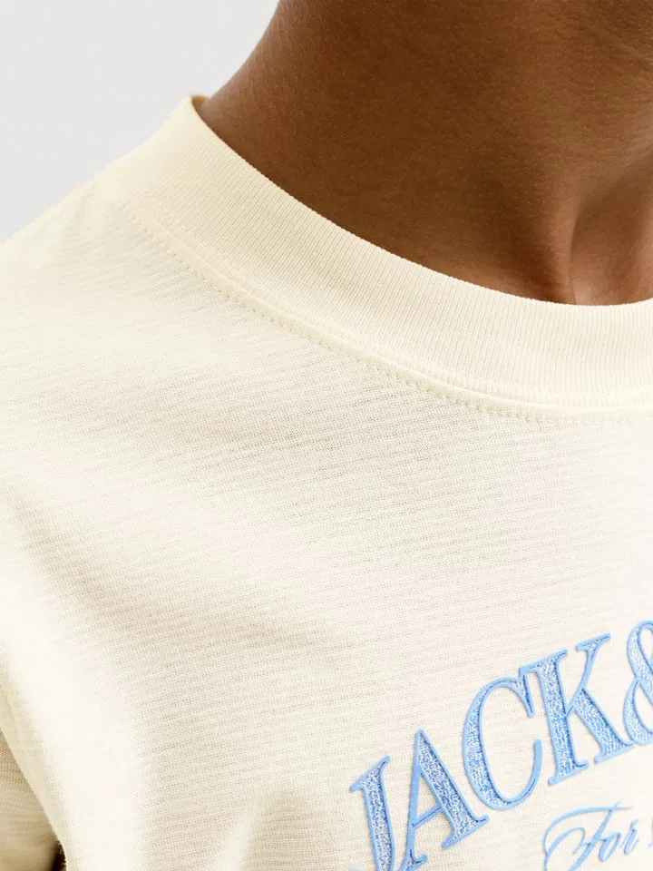 Футболка с принтом Cassis Jack & Jones Junior, кремовый — фото 4