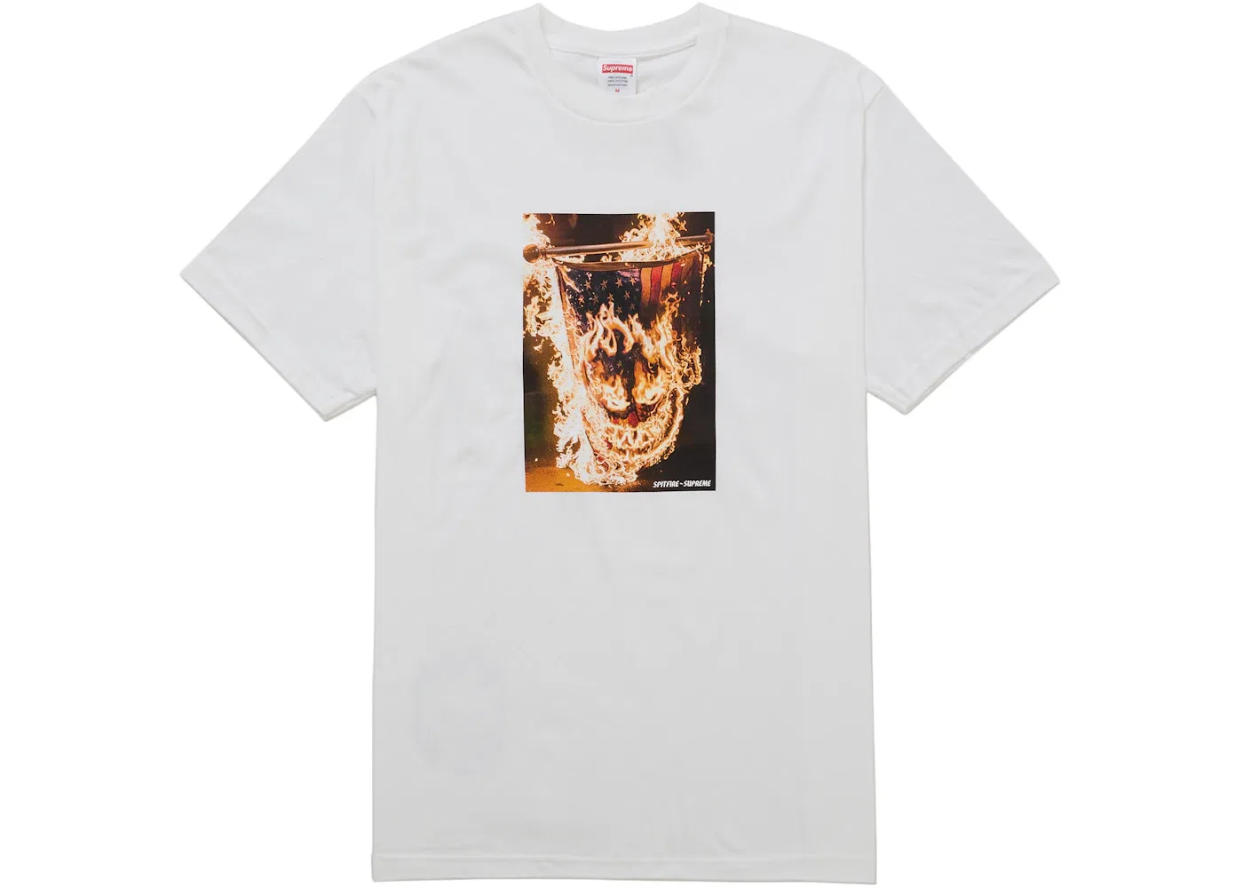 Мужская футболка с принтом Supreme Spitfire Flag Tee, White
