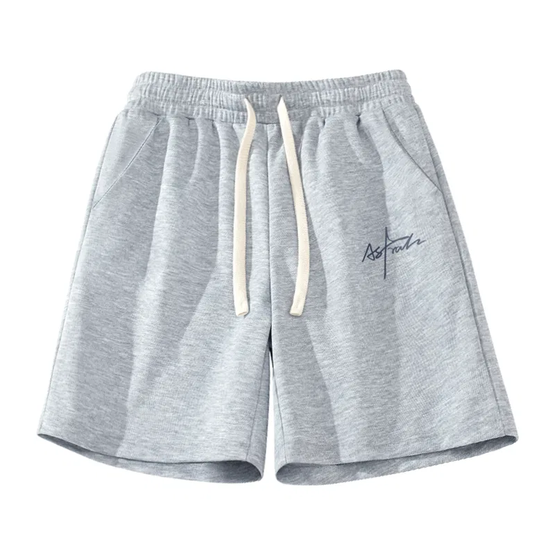 Детские шорты повседневные 300g Heavyweight Light Shadow Pants Logo MINISO, Heather Gray