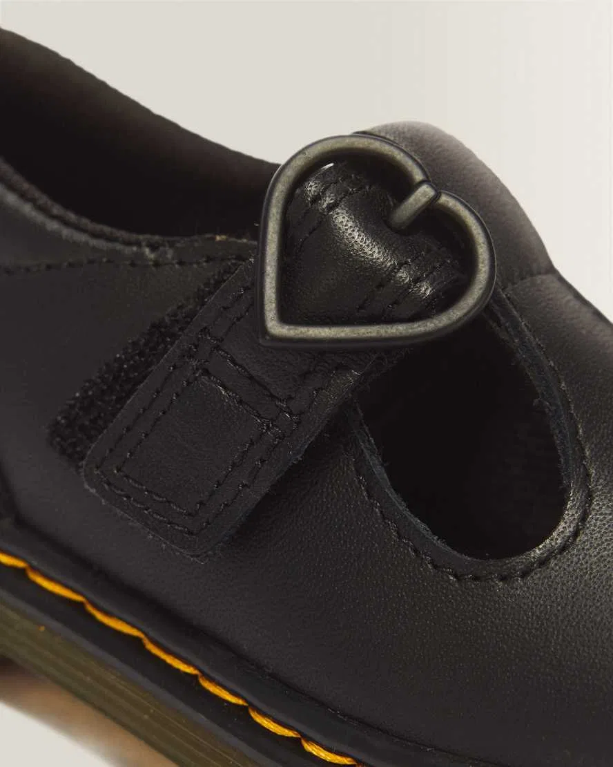 Детские кожаные туфли Мэри Джейн с пряжкой-сердечком Polley II Heart Dr. Martens, Black — фото 3