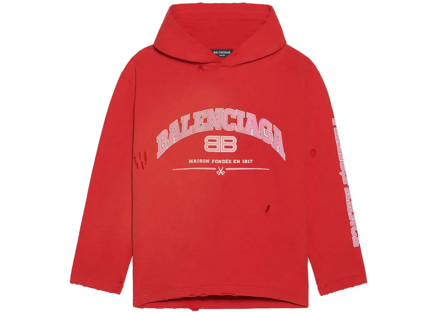 Женский укороченный худи Balenciaga Hoodie, Red