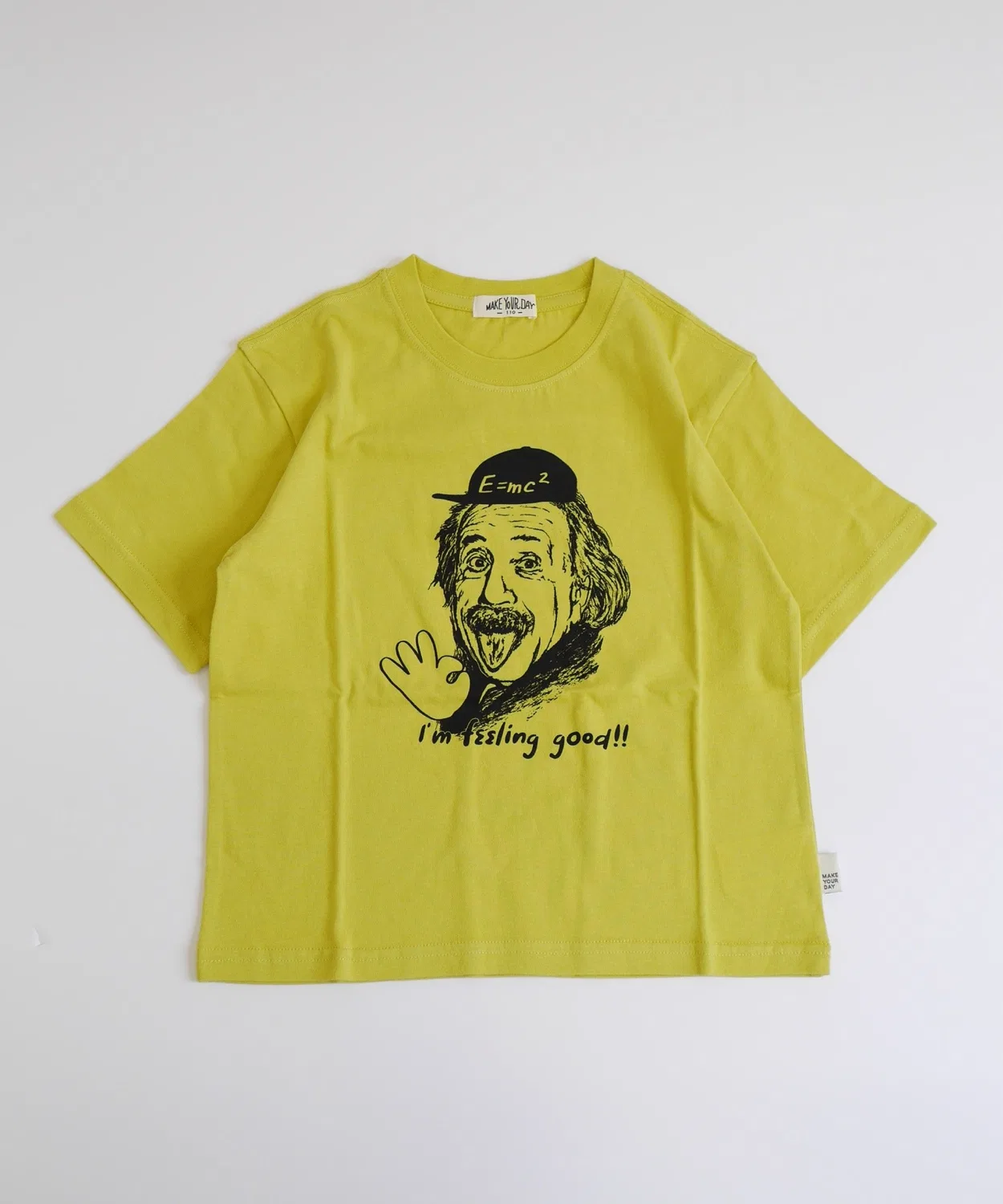 Детская футболка с принтом Einstein OK MAKE YOUR DAY, Yellow