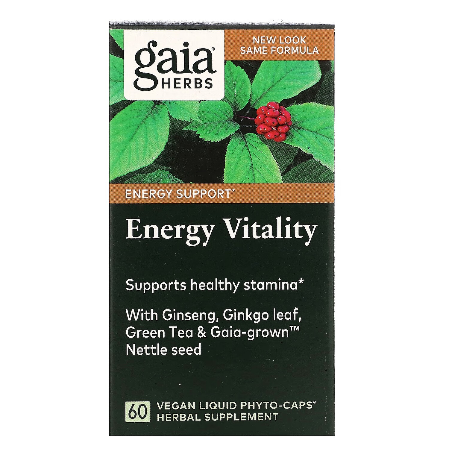 

Добавка Gaia Herbs Energy Vitality, 60 веганских капсул