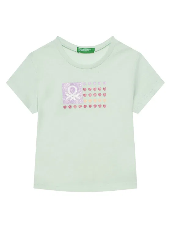 Футболка regular fit United Colors Of Benetton, зеленый